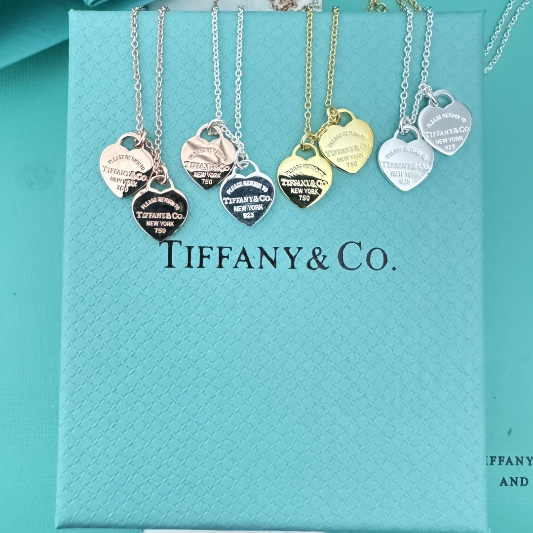 NO:105508,Tiffany Tiffany classic double-heart glossy necklace electroplated color silver gold rose gold color separation, jewelry quality, tiffany, necklace, gold19860909Tiffany蒂芙尼经典双心光面项链 电镀颜色银色 黄金色 玫瑰金 分色,饰品精品,tiffany,necklace,gold,Jewelry