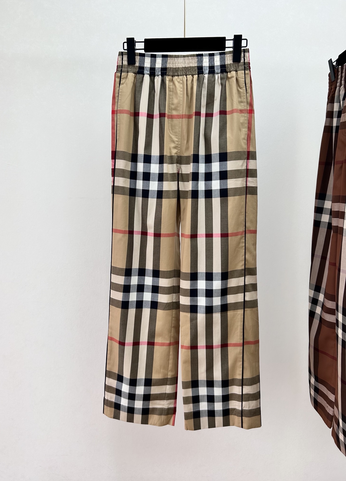 NO:861495,BUR classic plaid elastic waist straight trousers, casual and versatile, sizes S-XL, Burberry-clothing, burberry,19860909BUR 经典格纹松紧腰直筒长裤 休闲百搭 码数S-XL,博柏利-服装,burberry,,Women's clothing