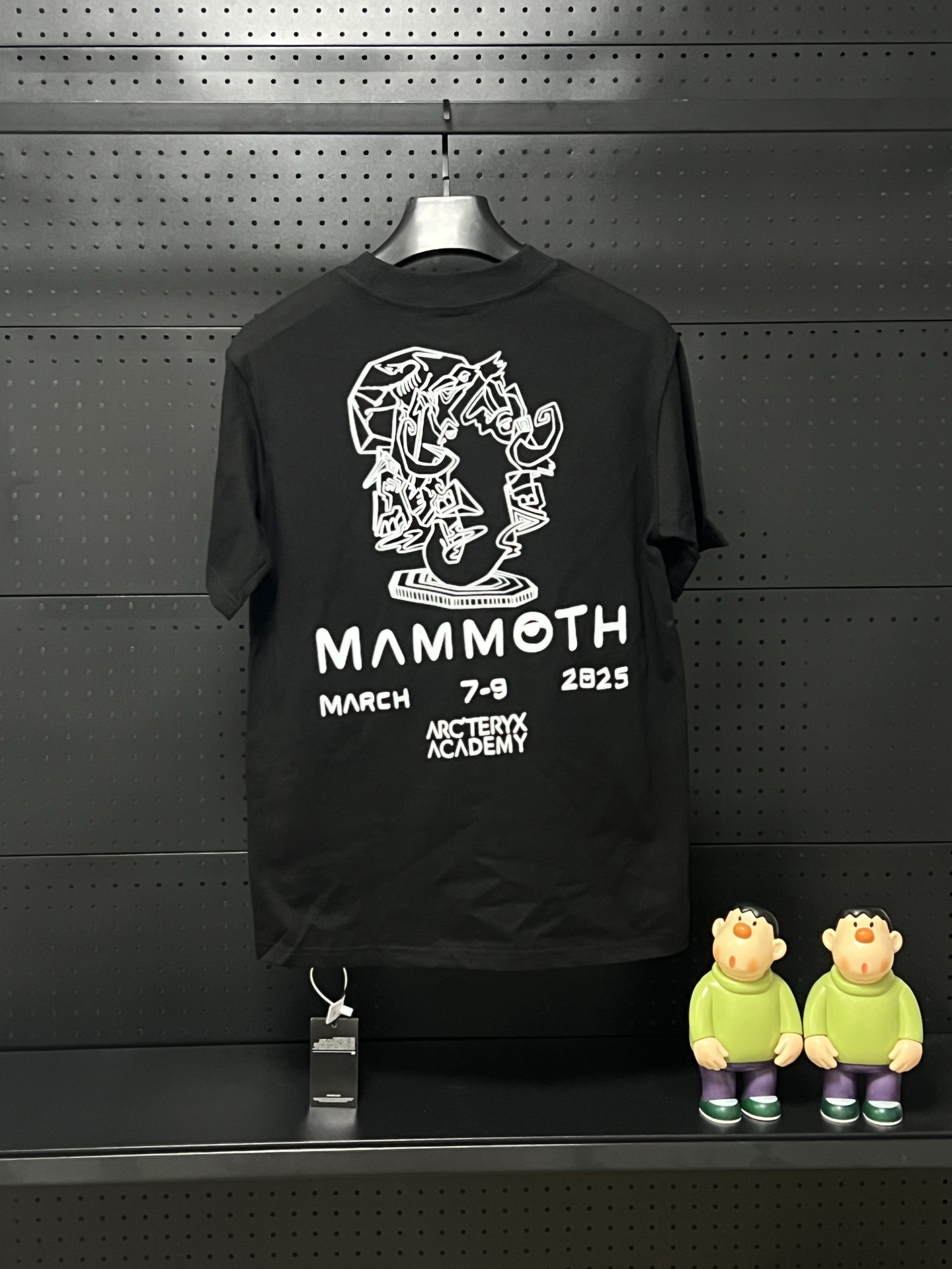 💰75 💥高版本💥     
Arc'Teryx/始祖鸟联名Mammoth猛犸象25年新款280克高克重纯棉印花T恤
始祖鸟字母LOGO印花，高端32s双纱280克面料重磅面料，定制拉架罗纹同缸同染。包装袋，主标，洗水麦，下摆鸟标所有配件齐全。
颜色：黑色，白色，
码数：xS-L【宽松版】