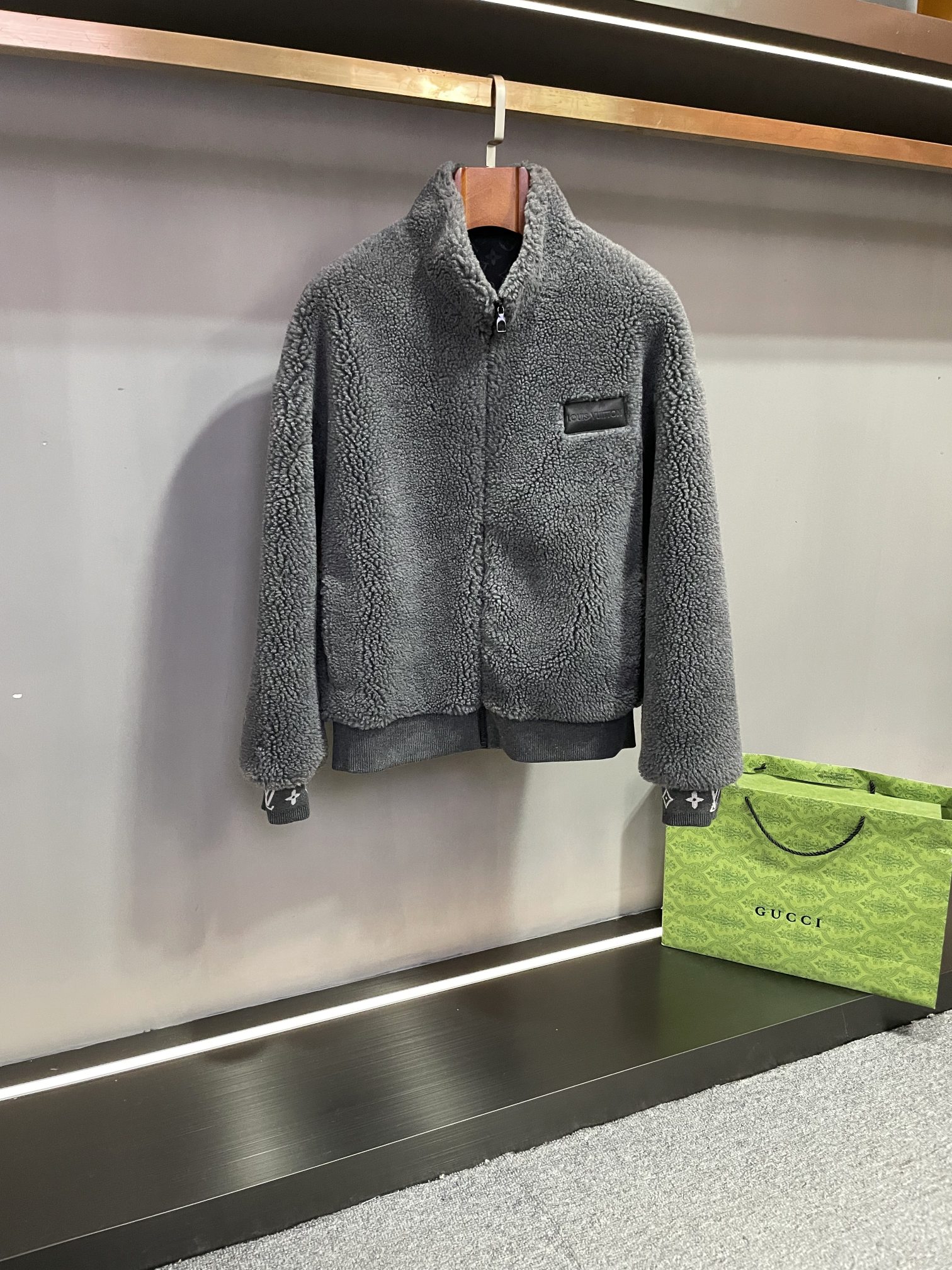 Louis Vuitton Clothing Coats & Jackets Black Grey Light Gray White Wool Fall/Winter Collection Fashion Casual