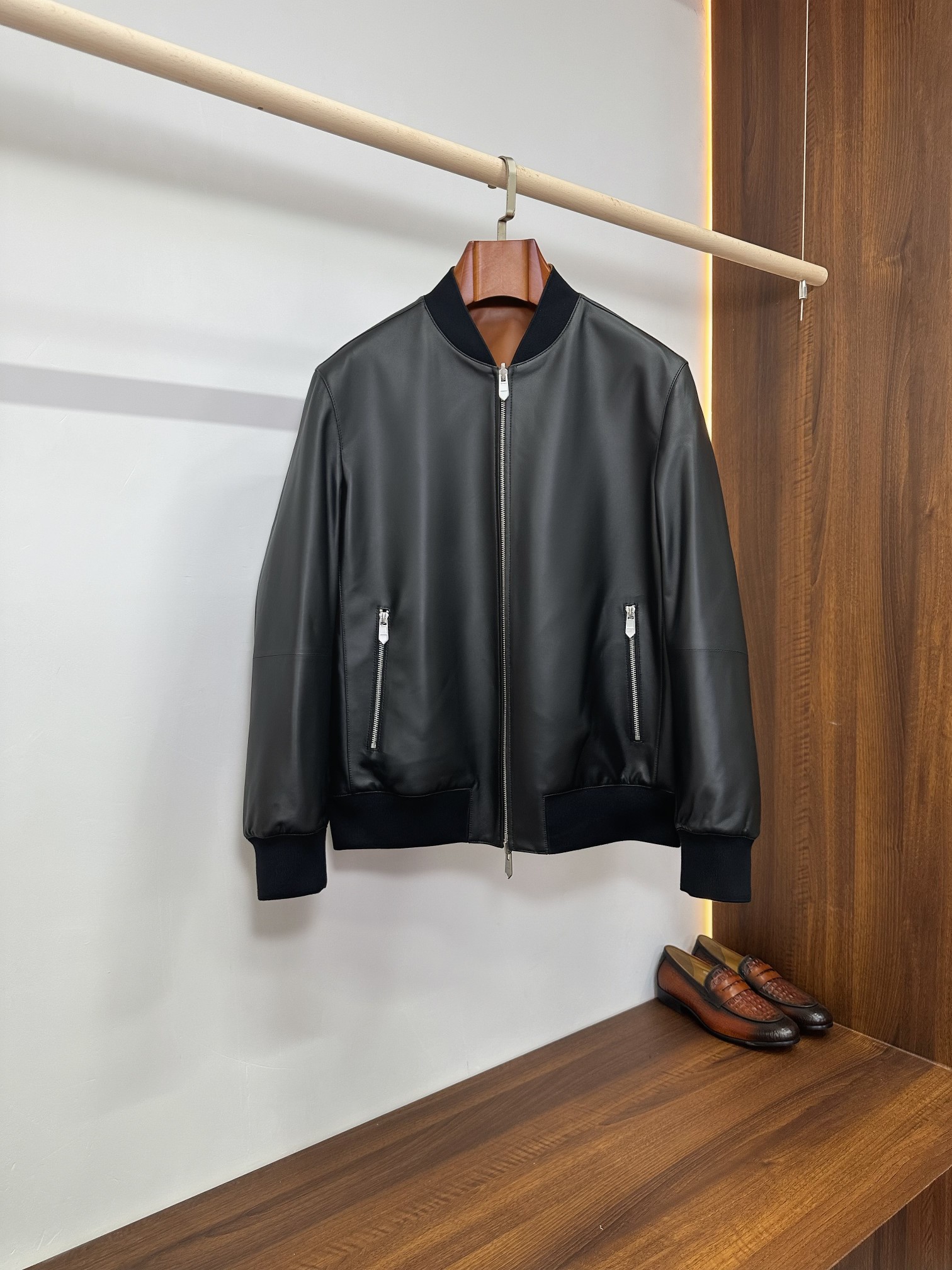 Hermes Black Zip Bomber Jacket