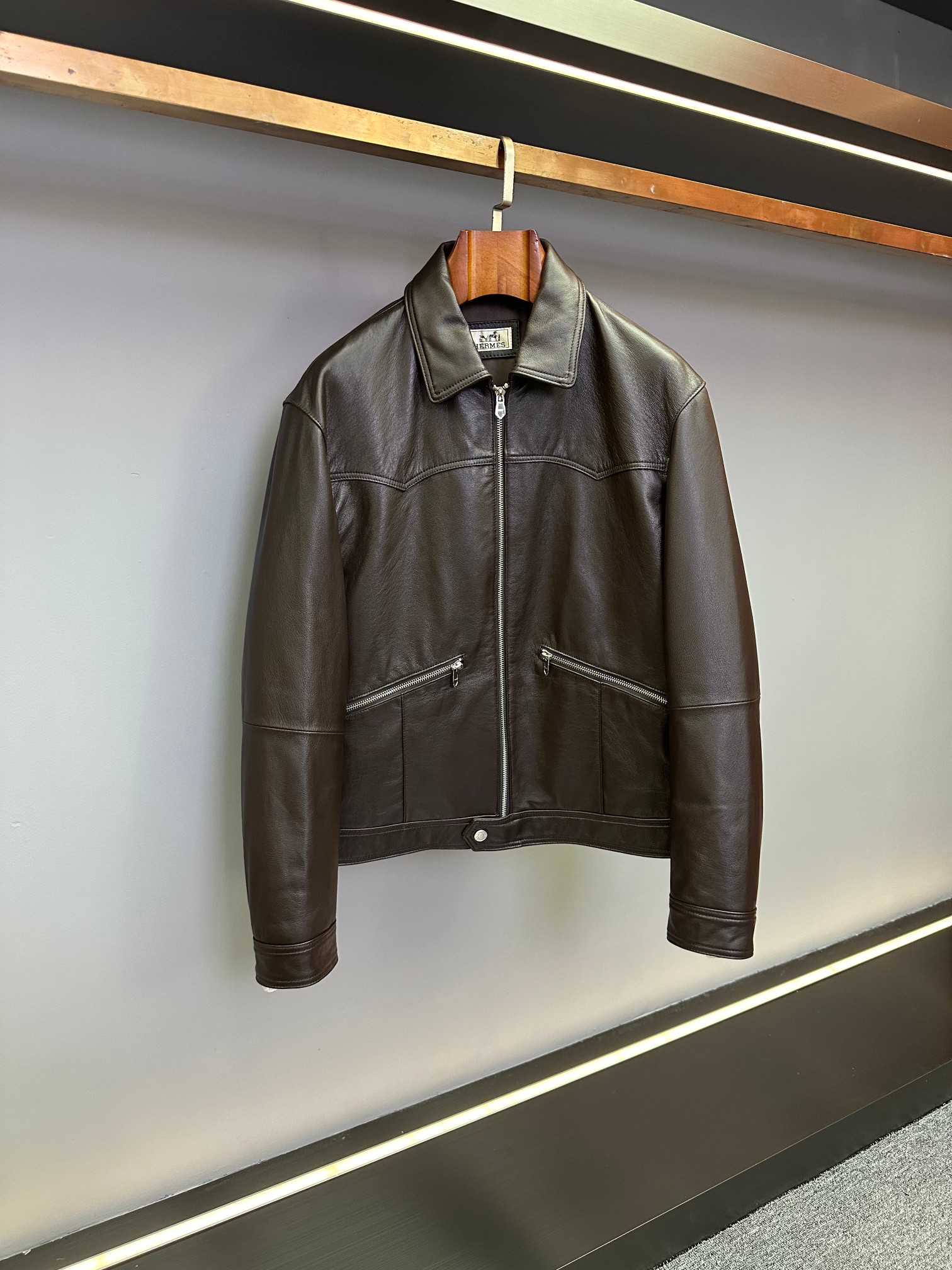 Hermes Brown Zip Pocket Jacket