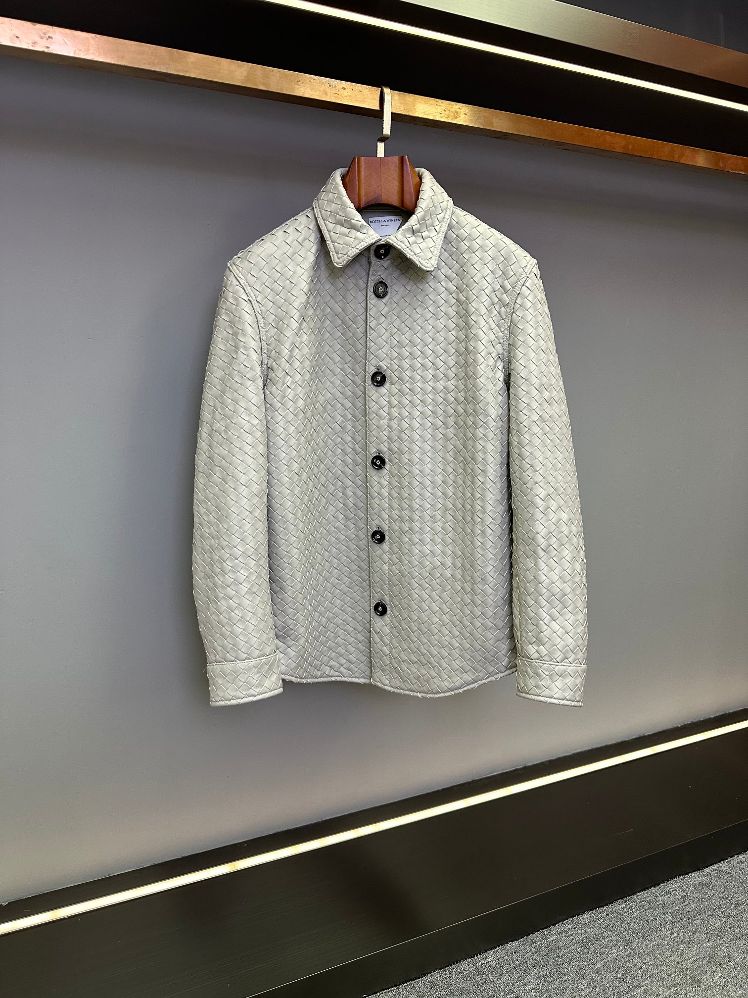 Bottega Veneta White Woven Pattern Shirt