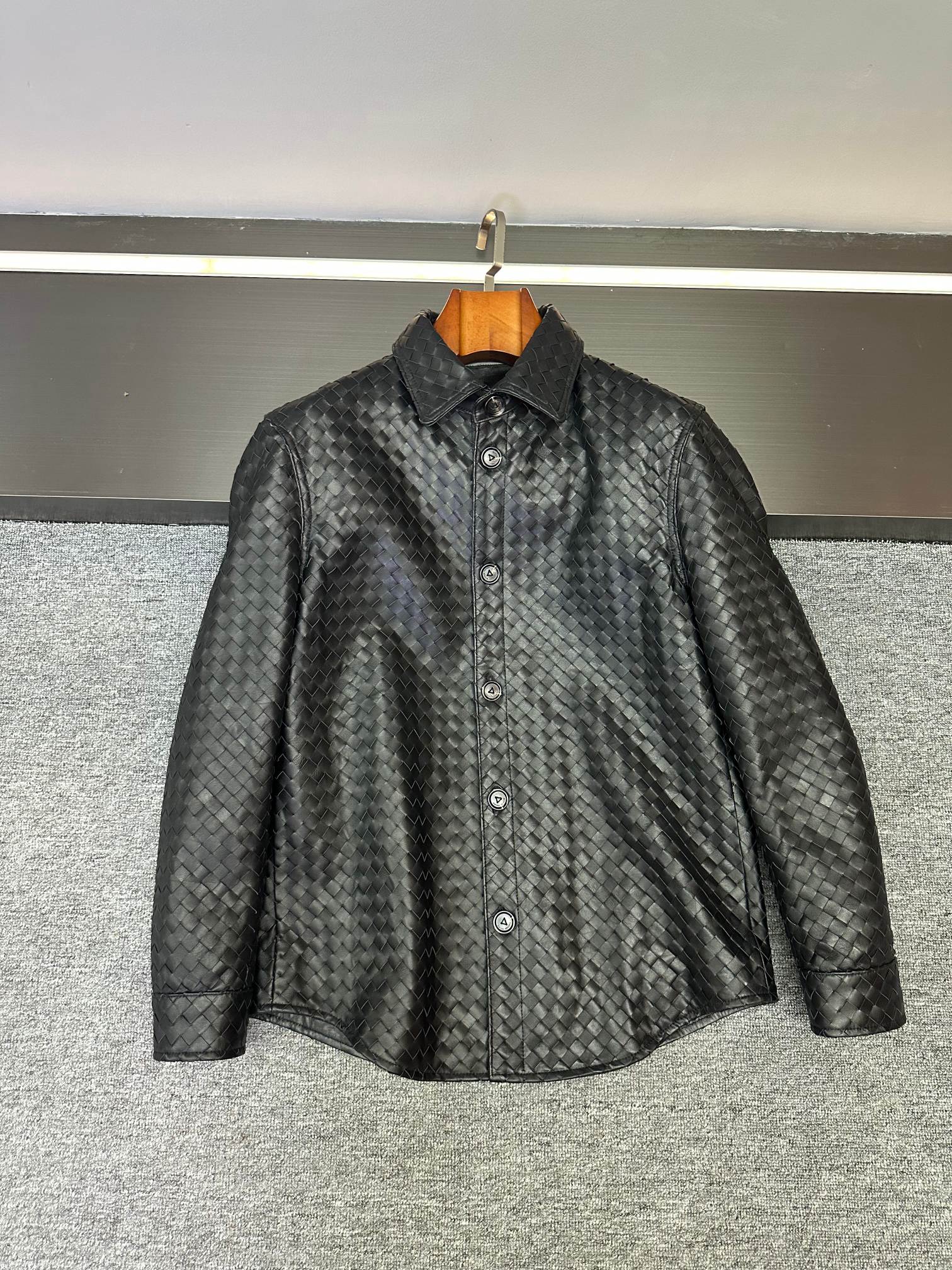 Bottega Veneta Gray Woven Button Shirt