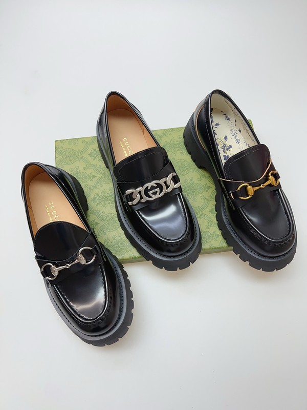Gucci Loafers Single Layer Shoes Chains