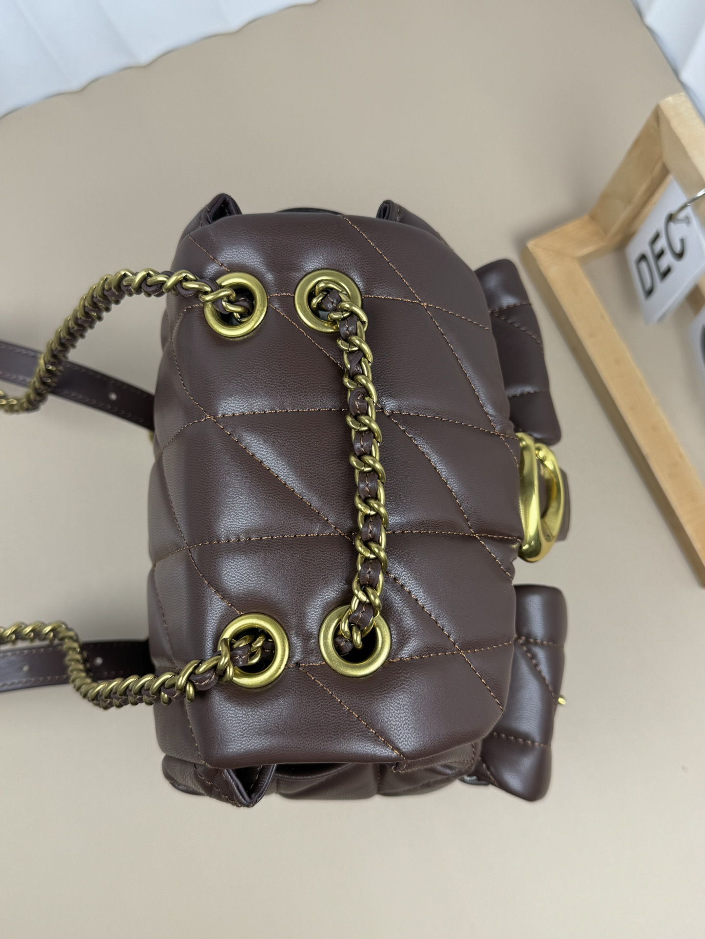 Coach/蔻驰新款 双肩包CU076 CU077經典Tabby系列的小背包 可愛到飞起 小羊皮材質,內置拉繩和搭扣,肩帶可調節 5