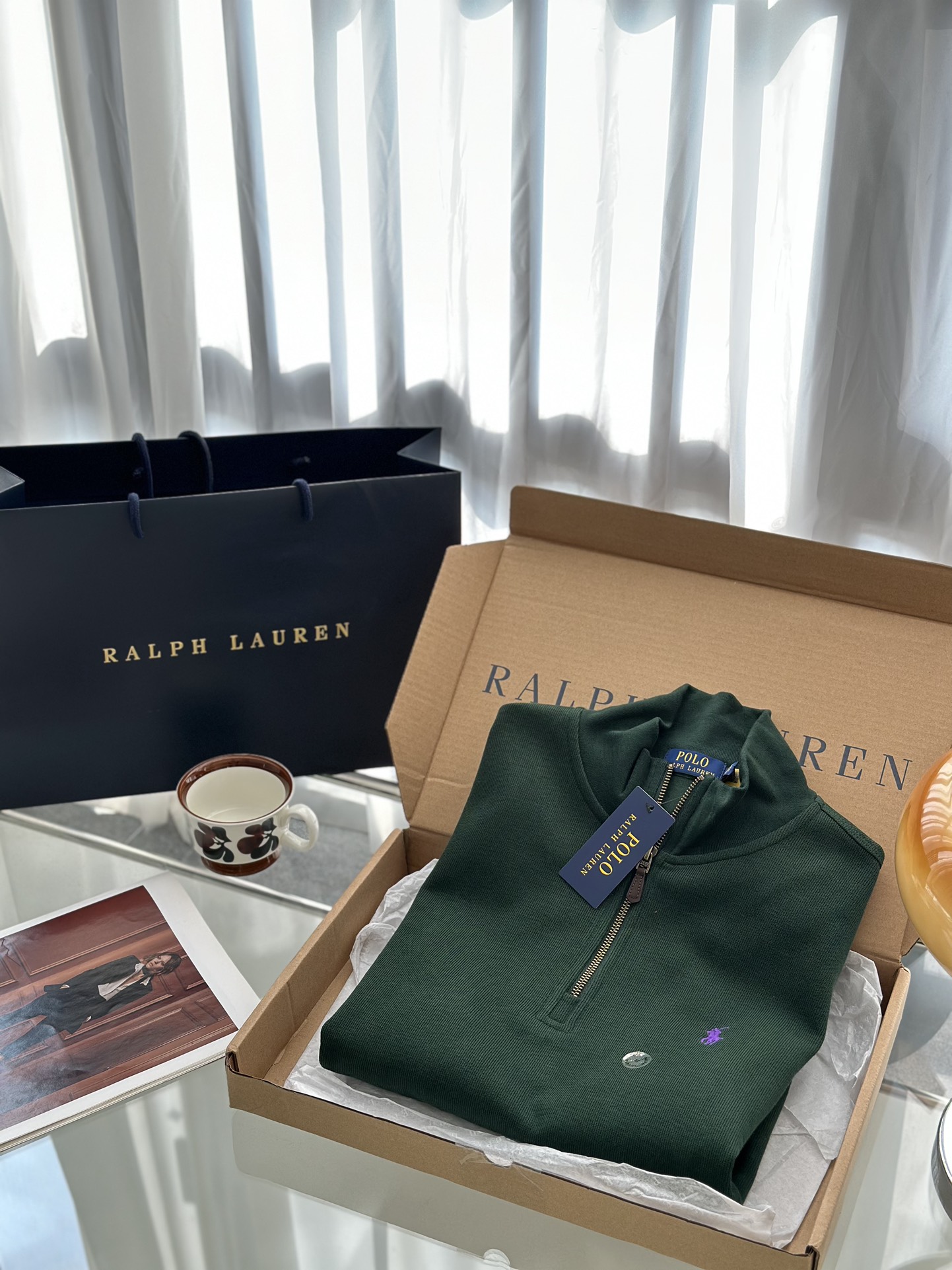 “Ralph Lauren Sticky Girl Suit: Half-Lace Design for Fall & Winter, Sizes SMLXL, Stylish Neckline Stretch” - 图片 6
