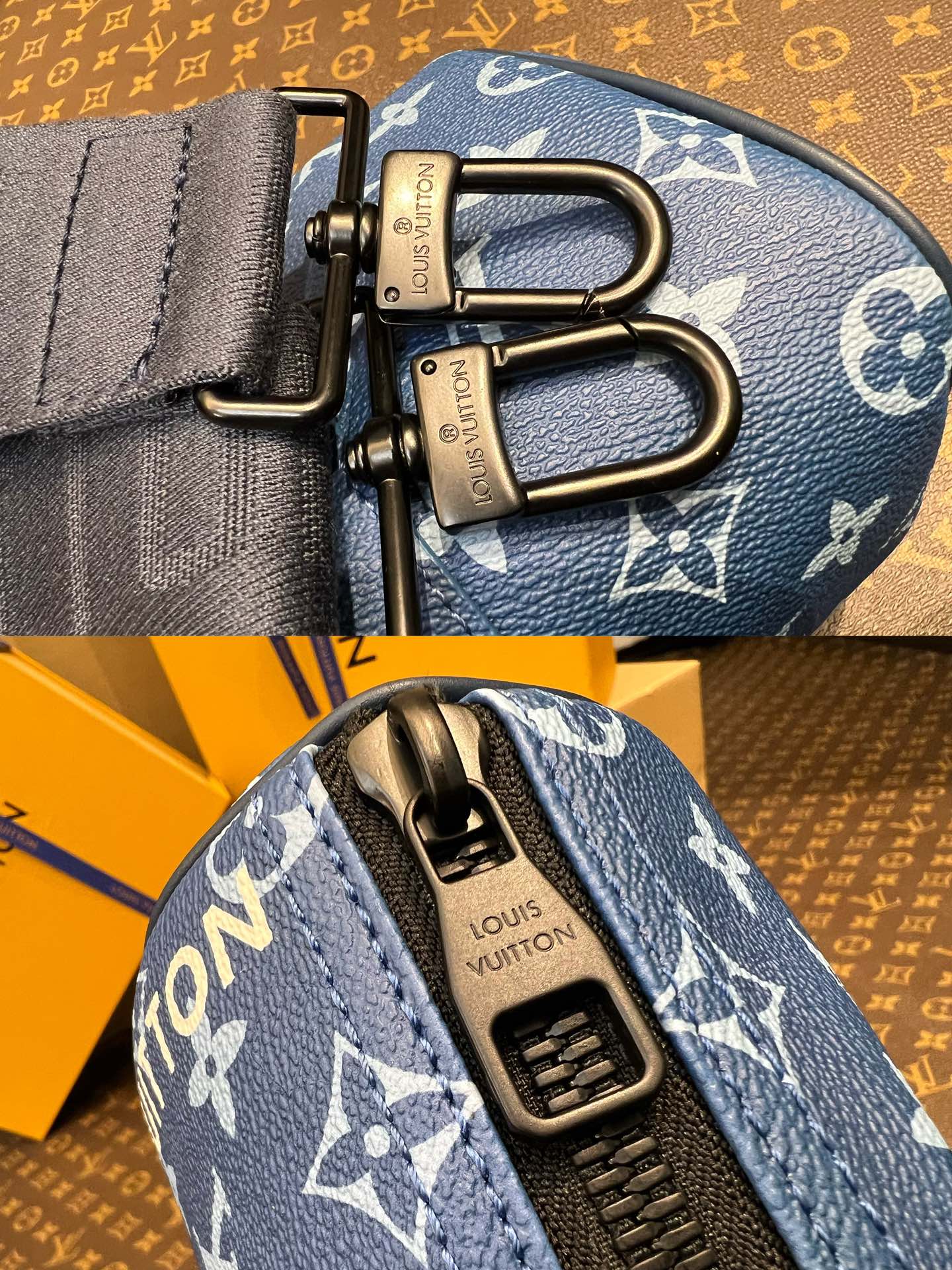 M46803蓝花 男包枕头包系列 KEEPALL BANDOULIÈRE 25手袋 這款Axy Keepall Bandoulière 7