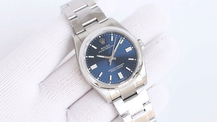 Rolex Oyster Perpetual Date Watch Blue Men 2824 Movement