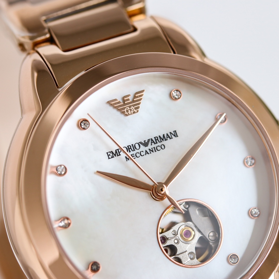 Emporio Armani Ar 60072 Women’s Mechanical Watch, 32mm Steel Case, Double-buttoned Butterflies - 图片 4