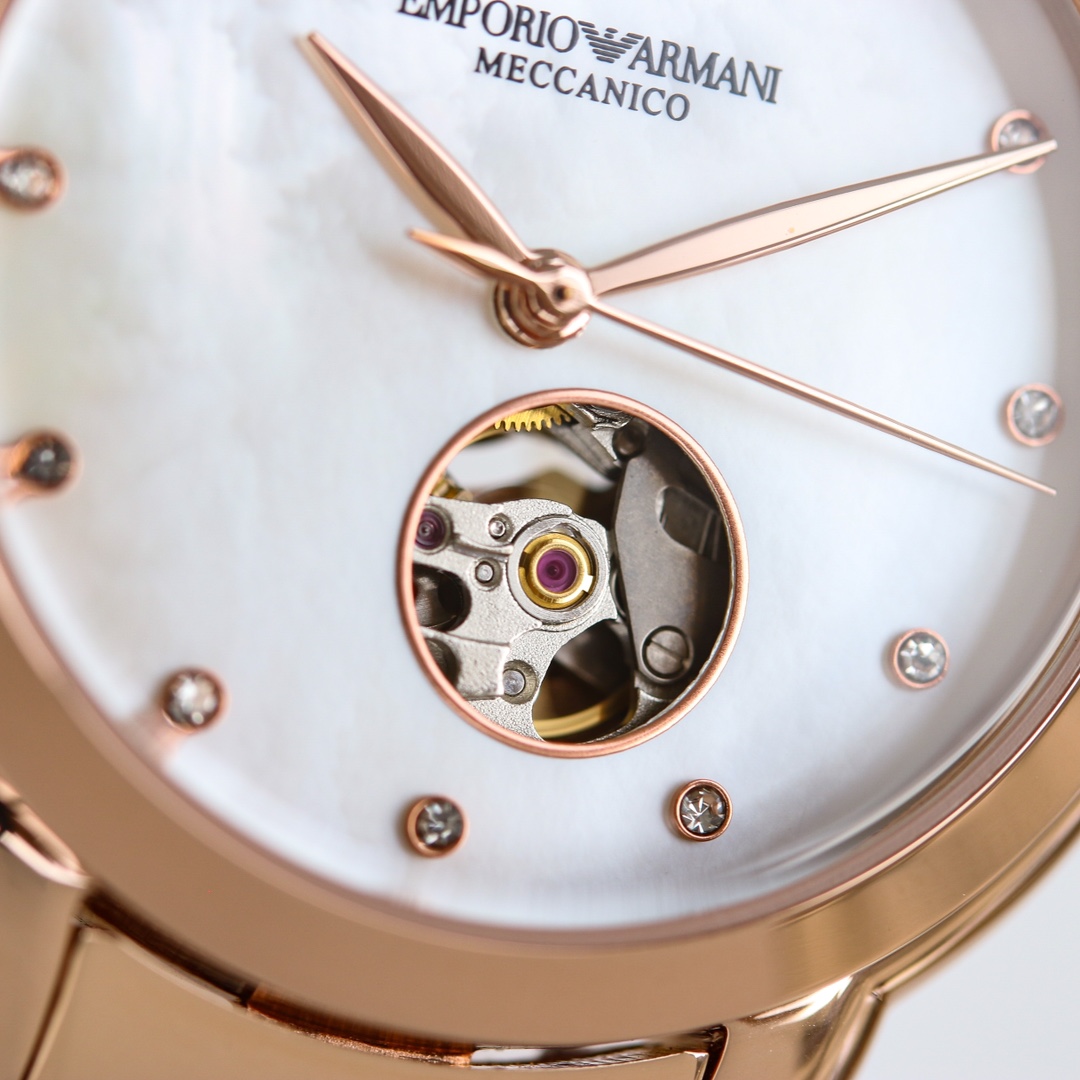 Emporio Armani Ar 60072 Women’s Mechanical Watch, 32mm Steel Case, Double-buttoned Butterflies - 图片 5