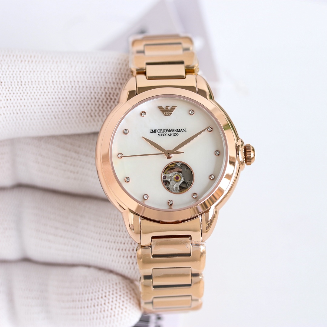 Emporio Armani Ar 60072 Women’s Mechanical Watch, 32mm Steel Case, Double-buttoned Butterflies - 图片 2