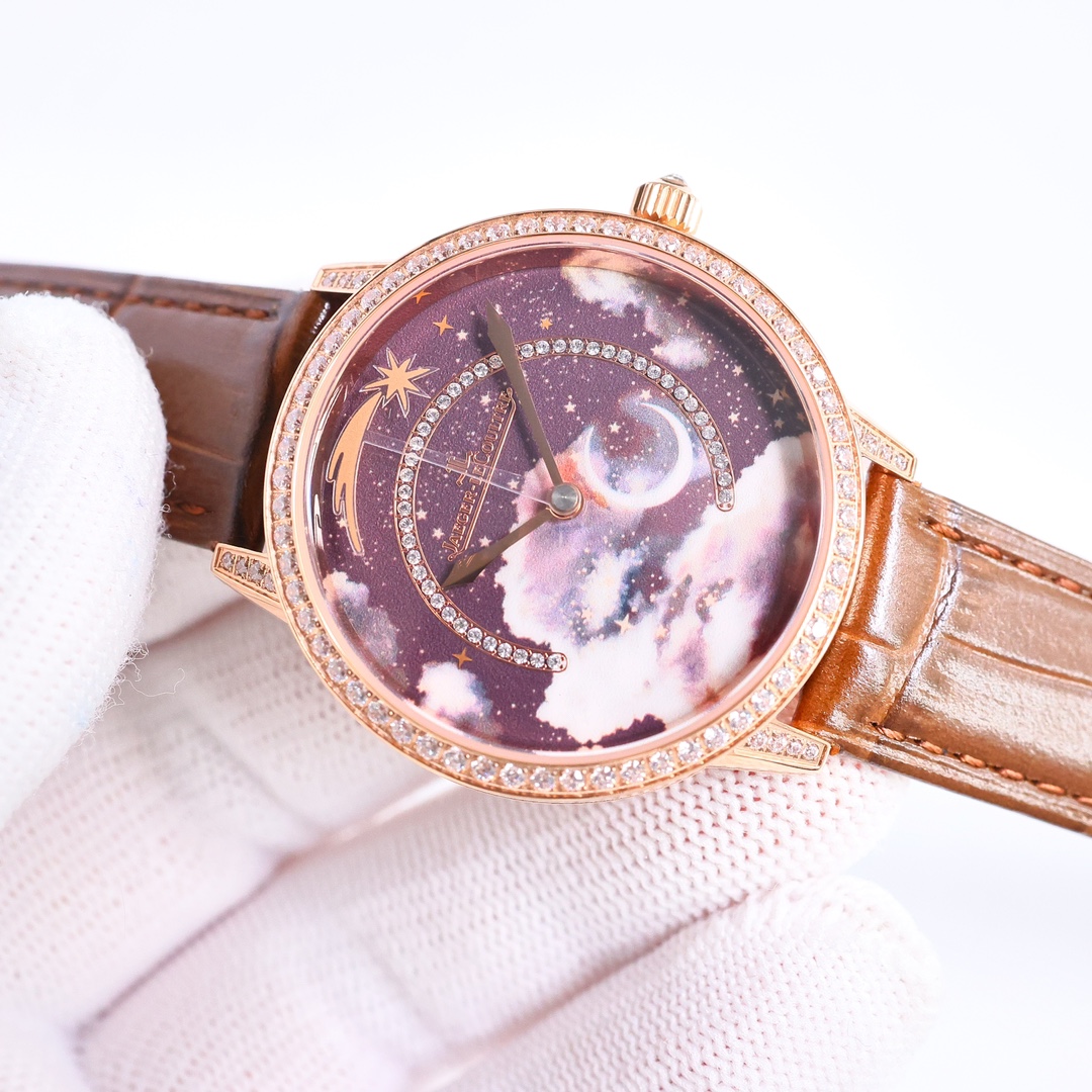 JL KF1 Star Wristwatch: White and Gold Shells, Meteor Design, 3D Technology. - 图片 4