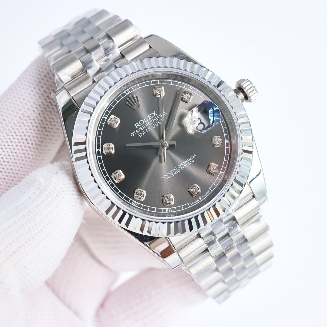 Rolex Datejust Impecable
 Reloj Azul Incrustados con diamantes Hombres 2824 Movement