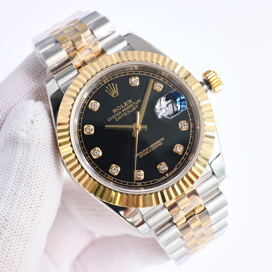 Rolex Datejust Reloj Azul Incrustados con diamantes Hombres 2824 Movement