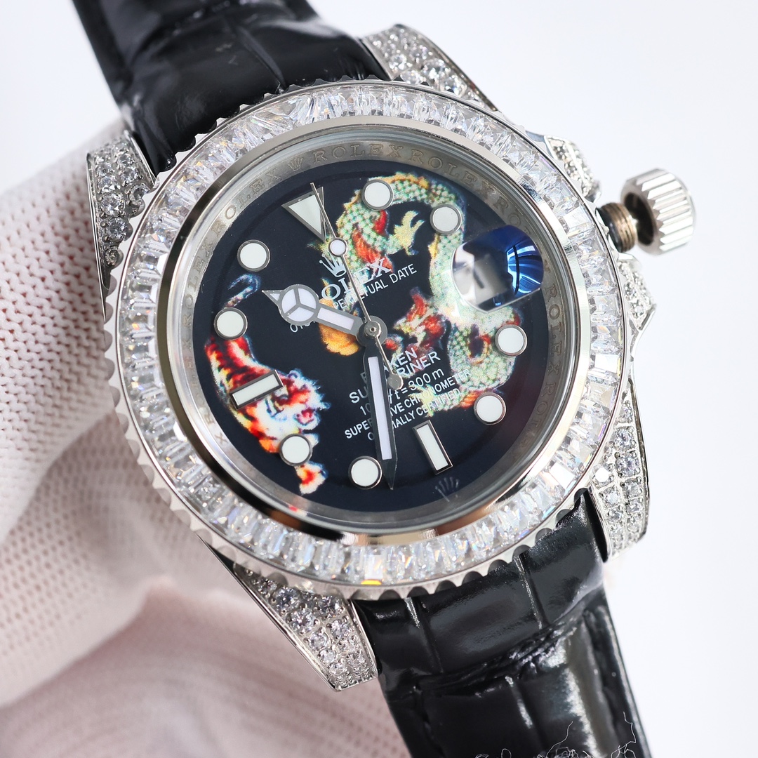 Rolex Reloj Incrustados con diamantes Hombres Automatic Mechanical Movement