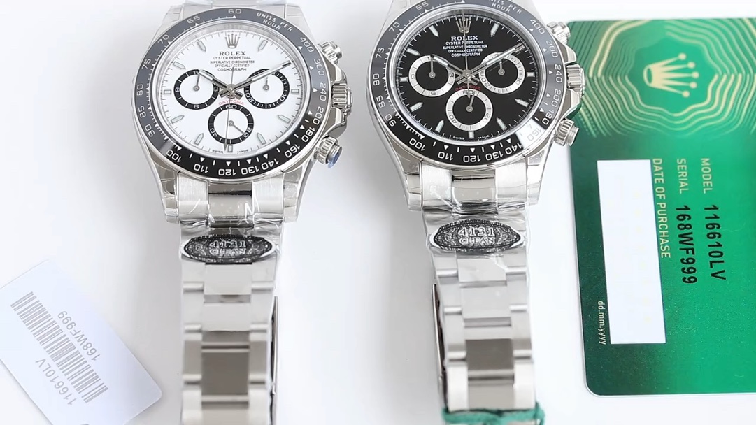 Rolex Daytona Reloj Negro Gris Plata Hombres 7750 Movement