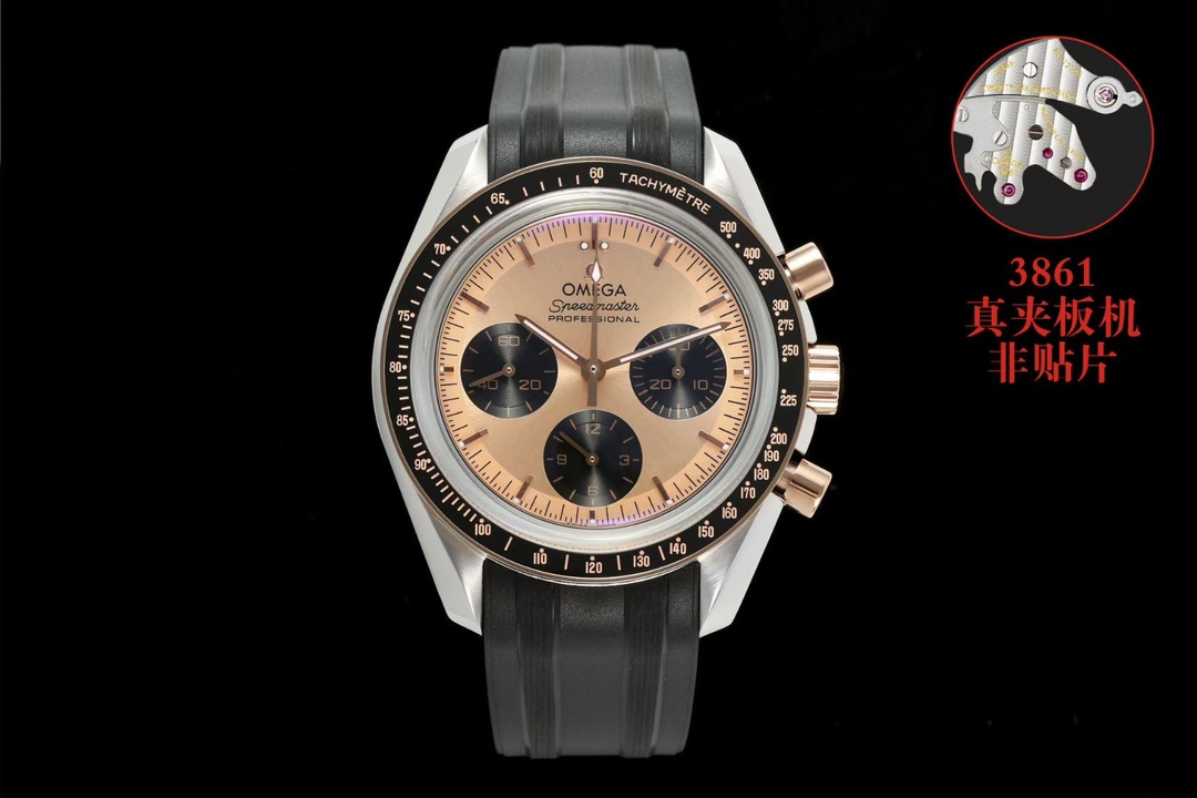 OMEGA Omega Speedmaster Reloj Negro Oro Hombres