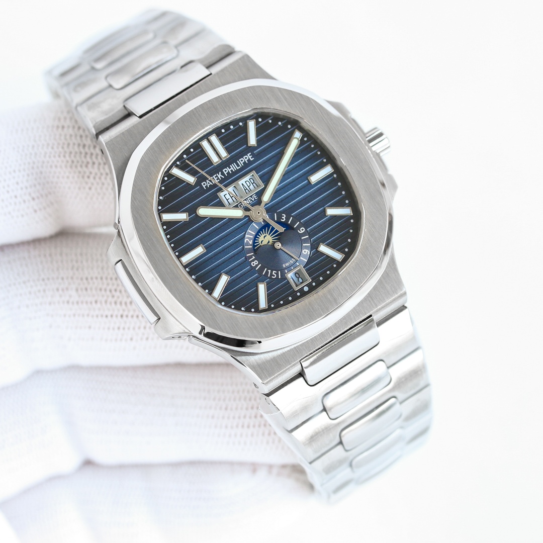 NO:741735,High-end replica 1-1 TW launches new Patek Philippe Nautilus 5726/1A Patek Philippe Nautilus series, new mold opening, new masterpiece, top V2 version!  1. Upgrade the lettering by correcting the shading radiation of the lettering to make it deeper, with clearer texture contrast and stronger three-dimensional effect. The lettering is a two-color penetrating lettering. After half a year of research, it has been upgraded to a three-layered lettering. This solves the problem of the V1 center white plate not being deep enough and incorrect font printing. It also corrects the incorrect position of the luminous feet of the V1 lettering and enhances the luminous intensity. The authentic six-digit moon phase is white, and the mold has been re-molded according to the original color. The upgrade is consistent with the original!  2. Appearance upgrade: The case of the V2 version is polished and polished using CNC to restore the original craftsmanship one by one, without sparing every detail!  3. Upgrade the waterproof function and restore the nature of the diving watch!  The six-digit price of genuine products is beyond the reach of many watch lovers!  【TW】Watch factory gives you low price!  Buy 95% authentic products!  No words can be said to be worth the word 'like'. As long as you like it, it's worth it!  ,,patek philippe19860909高端复刻1-1 TW推出全新 百达斐丽 鹦鹉螺5726/1A 百达翡丽 鹦鹉螺系列 全新开模全新力作顶级V2版本上新！ 1. 升级字面 修正字面底纹放射,使它更加深沉,纹路对比更清晰,立体感更强,字面为双色渗透字面,经半年研究现升级为三层字面,攻破V1中心白盘不够深沉,字体印刷不正问题,同时修正V1字面夜光丁脚位不正,加强夜光强度,正品六字位月相为白色,现已根据原装颜色从新开模,升级与正品一致！ 2.外观升级 V2版本表壳打磨,抛光全部走CNC一一还原正品工艺,不放过每一个细节！ 3.升级防水功能,还原潜水运动表的本性！ 正品六位数的价格让许多爱表之人望尘莫及！【TW】腕表工厂让你以低的价格！买到百分之95的正品！千言万语都抵不过“喜欢”二字,只要喜欢,那就是值得！,,patek philippe,Watch
