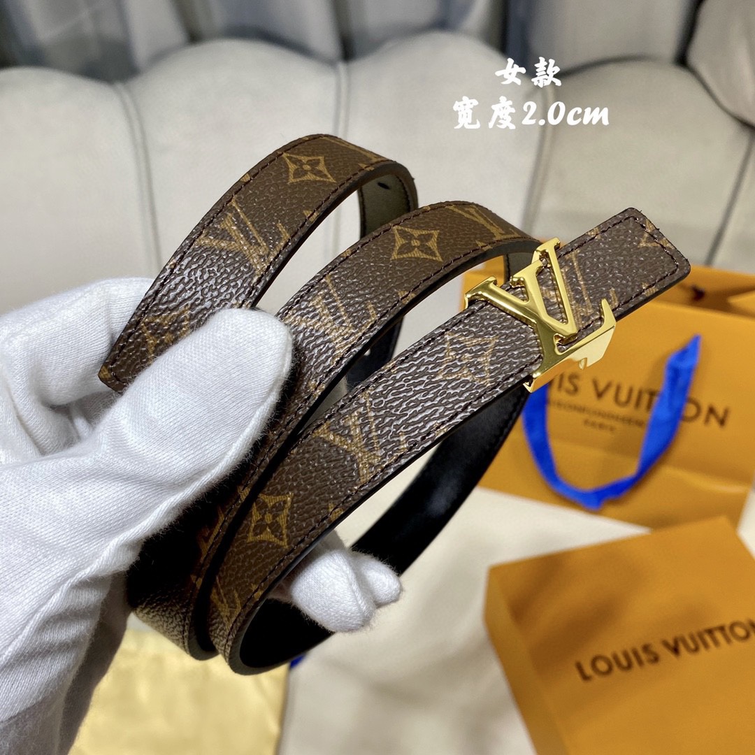 代购级专柜新款扣头 真皮带身 精品钢扣 女士宽度2.0