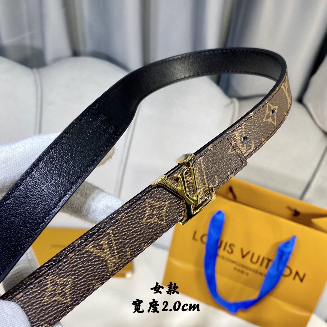 代购级专柜新款扣头 真皮带身 精品钢扣 女士宽度2.0