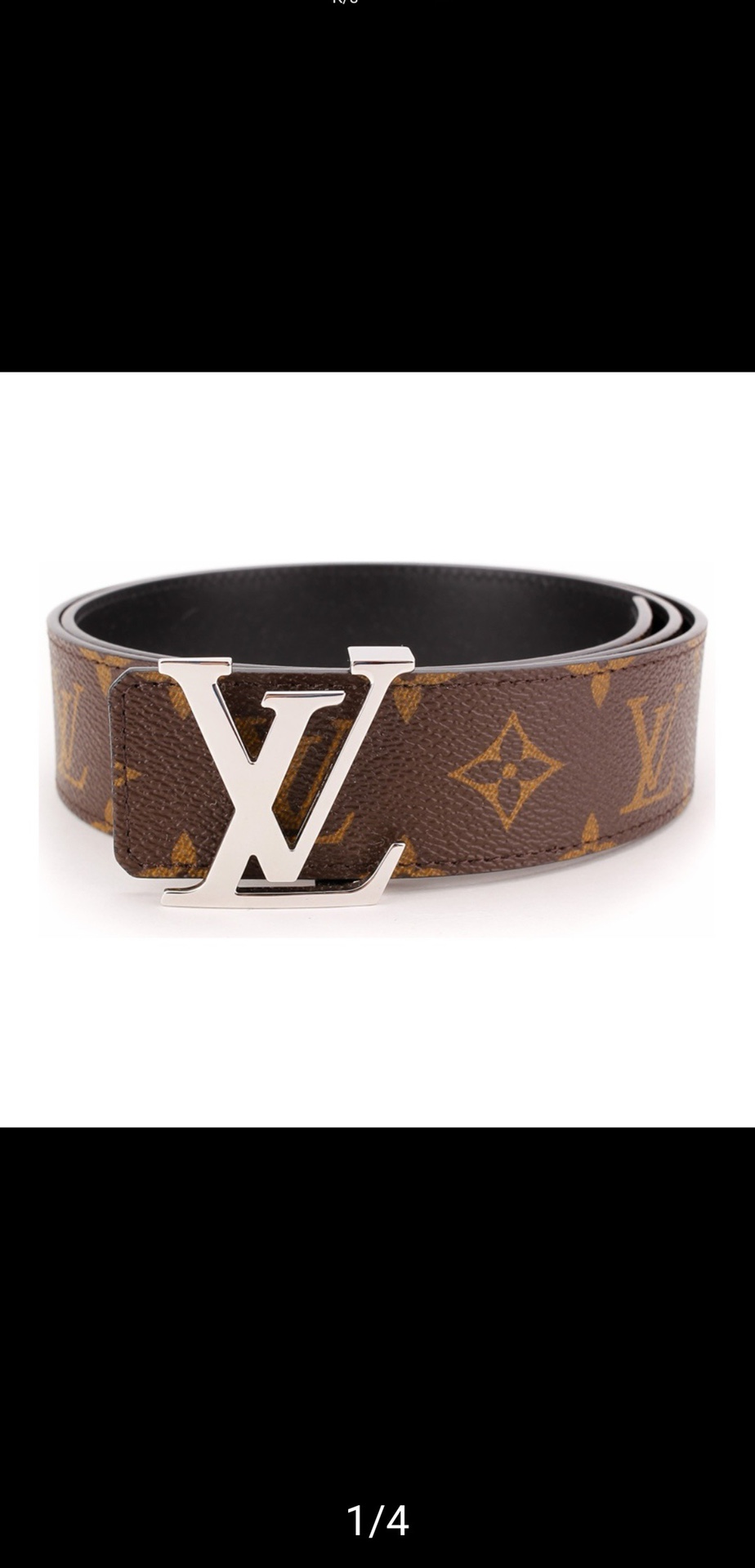 P lv男士腰带 4.0cm宽 经典老花意大利🇮🇹小牛皮底编号m9821专柜62纯铜亮银扣（非市场能比）