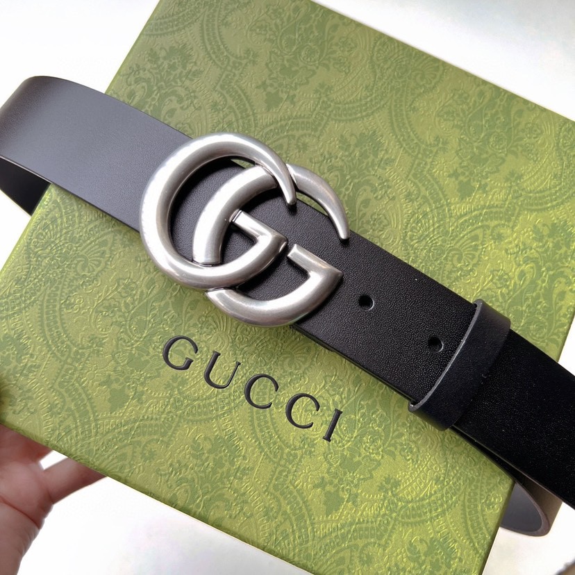 古驰 整张牛皮腰带 宽度3.8