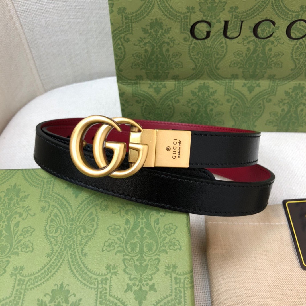 🔆Gucci 古奇原版品质 ✨ 头层双面小牛皮20mm 搭配经典cc旋转古金扣 简单大方 时尚潮流