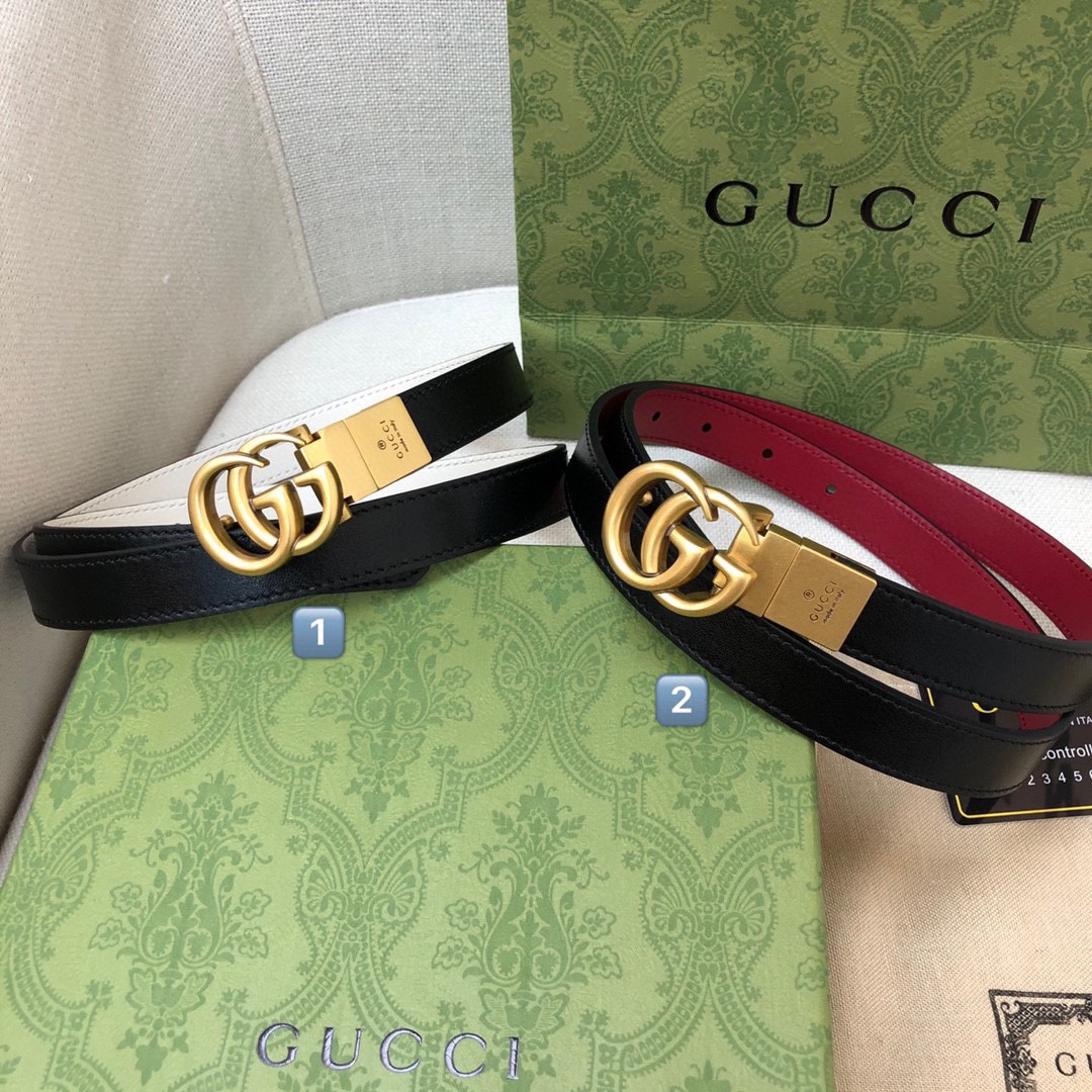 🔆Gucci 古奇原版品质 ✨ 头层双面小牛皮20mm 搭配经典cc旋转古金扣 简单大方 时尚潮流