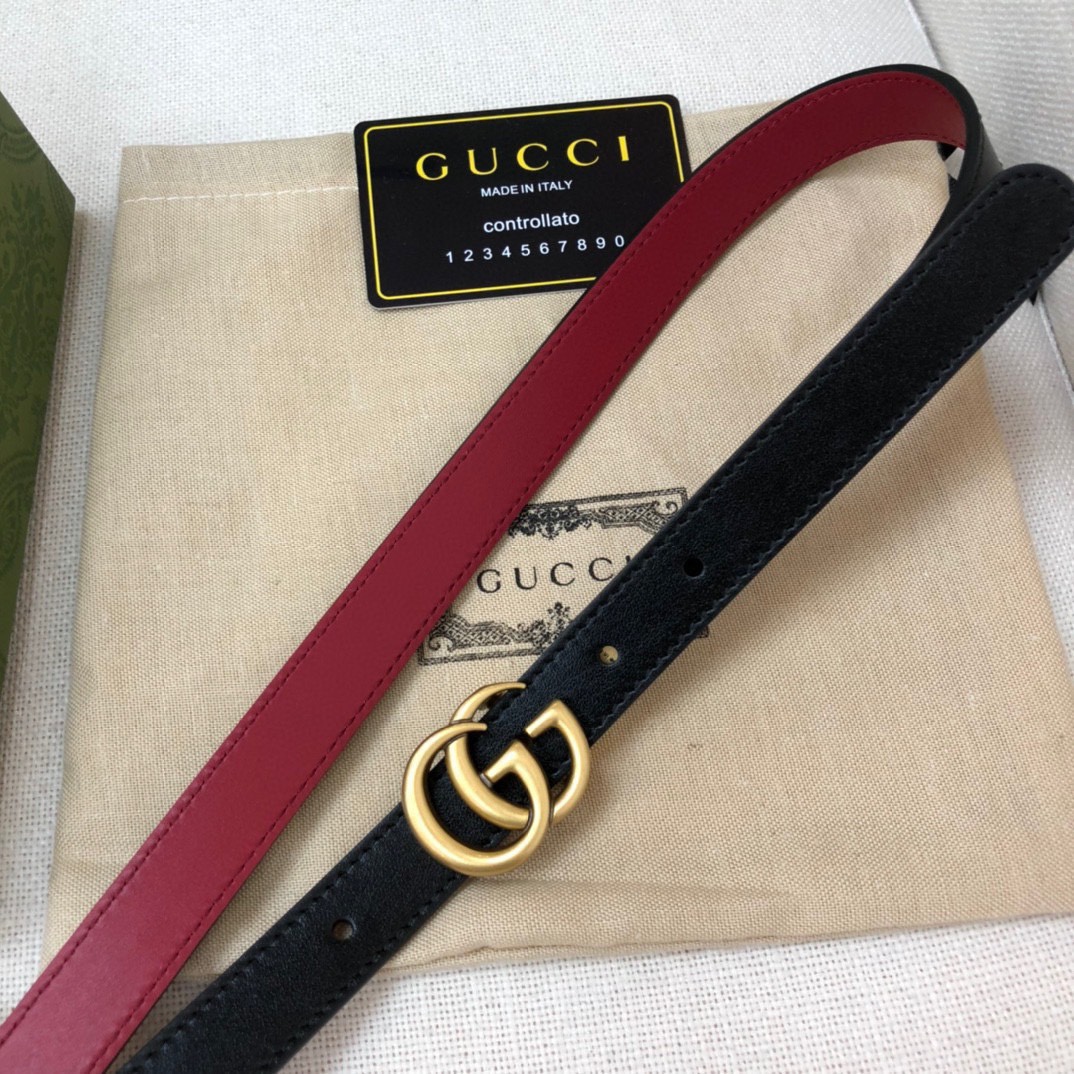 🔆Gucci 古奇原版品质 ✨ 头层双面小牛皮20mm 搭配经典cc旋转古金扣 简单大方 时尚潮流