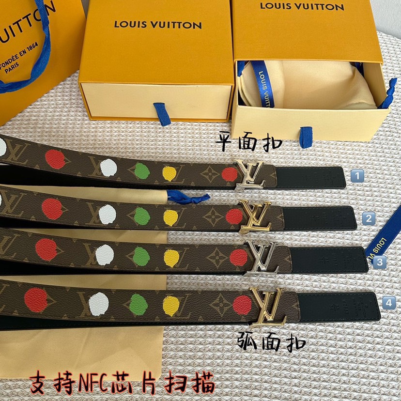 路易威登SS2023新品 女士新品  双面腰带呈现全新渐变色图案 搭配进口小牛皮 在清新色调中释放夏日气