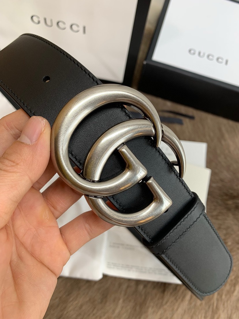 Gucci 双G专柜货 4.0cm 正版开模 贸易公司货出口意大利 百分百意大利原厂小牛皮 皮质细腻带原