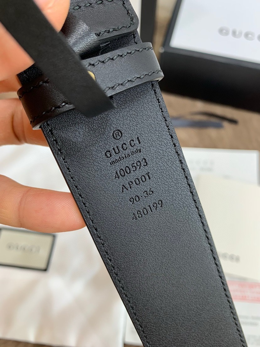 Gucci 双G专柜货 4.0cm 正版开模 贸易公司货出口意大利 百分百意大利原厂小牛皮 皮质细腻带原