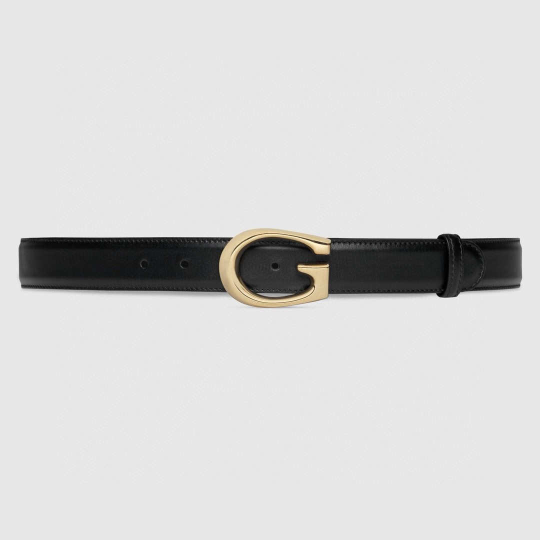 Gucci  BGH0G 窄版3.0cm 优质柔软细腻小牛皮面料 内衬进口专用底料 抛光G字母马鞍扣