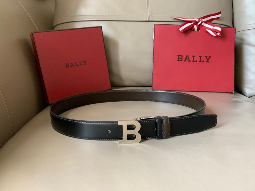 BALLY (巴利) 专柜同款 男款商务休闲双用腰带 宽3.4cm 这款 B 字搭扣正装腰带以黑配咖啡色