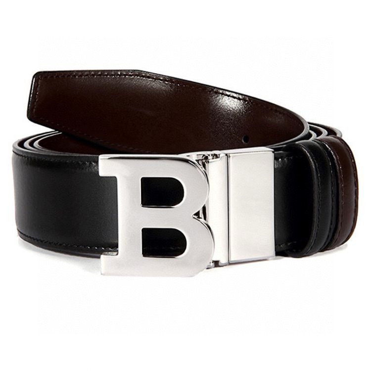 BALLY (巴利) 专柜同款 男款商务休闲双用腰带 宽3.4cm 这款 B 字搭扣正装腰带以黑配咖啡色