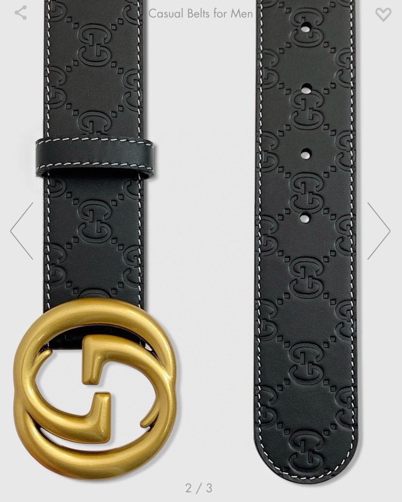 古驰 Gucci 互扣式双G 海外专柜最新款同步更新，进口原厂头层牛皮，最新设计采用白线点缀，使得整体更