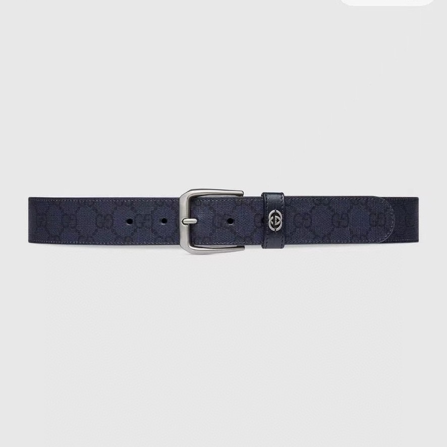 Gucci 款号  FABY3 8442 SuPreme PVC老花 进口底 宽度3.5cm 皮圈缝制立