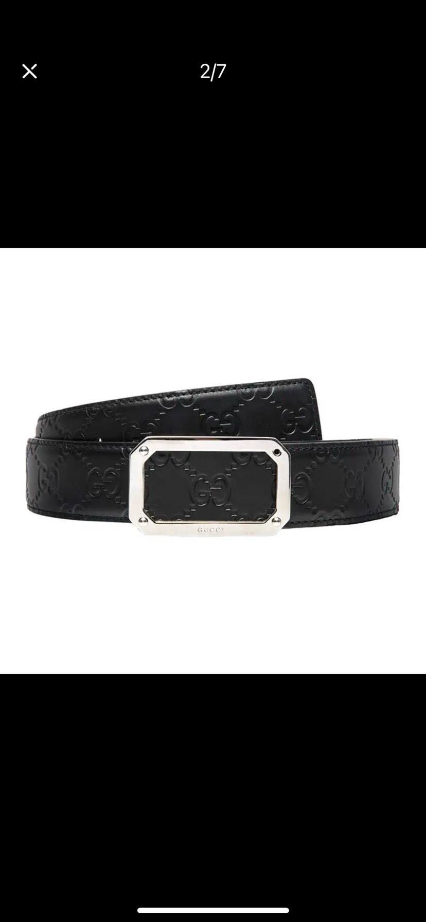 gucci古驰 cwcOn 经典 signature 压g花宽度4.0cm 镂空四方版扣
