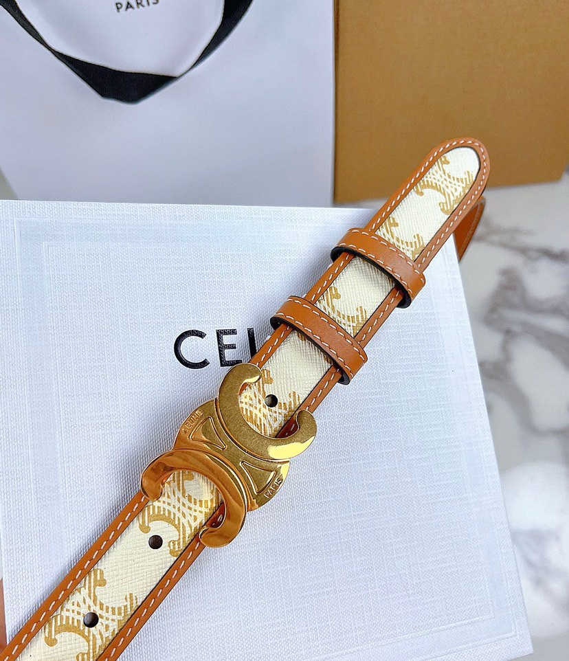 赛琳Celine 凯旋门马蹄扣腰带 全铜五金宽度2.5cm原版印花💓