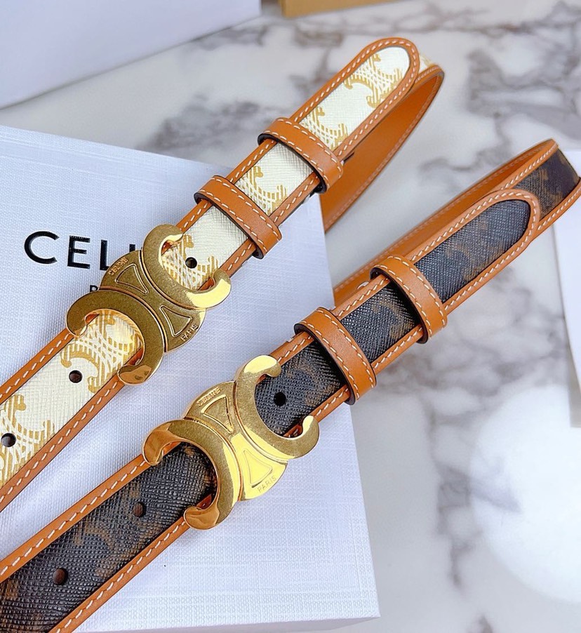赛琳Celine 凯旋门马蹄扣腰带 全铜五金宽度2.5cm原版印花💓