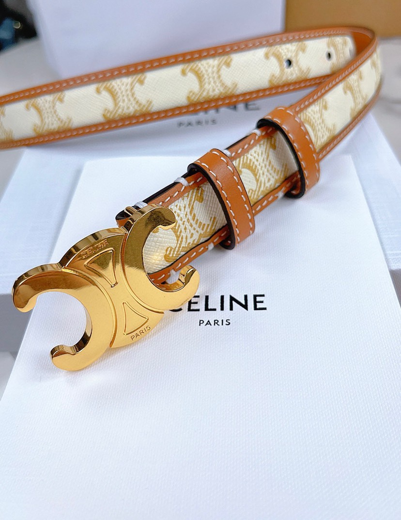 赛琳Celine 凯旋门马蹄扣腰带 全铜五金宽度2.5cm原版印花💓