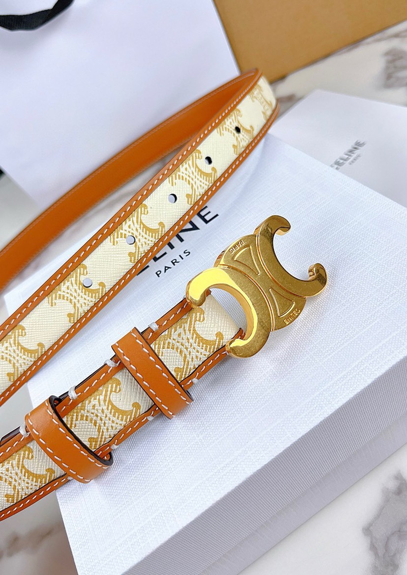 赛琳Celine 凯旋门马蹄扣腰带 全铜五金宽度2.5cm原版印花💓