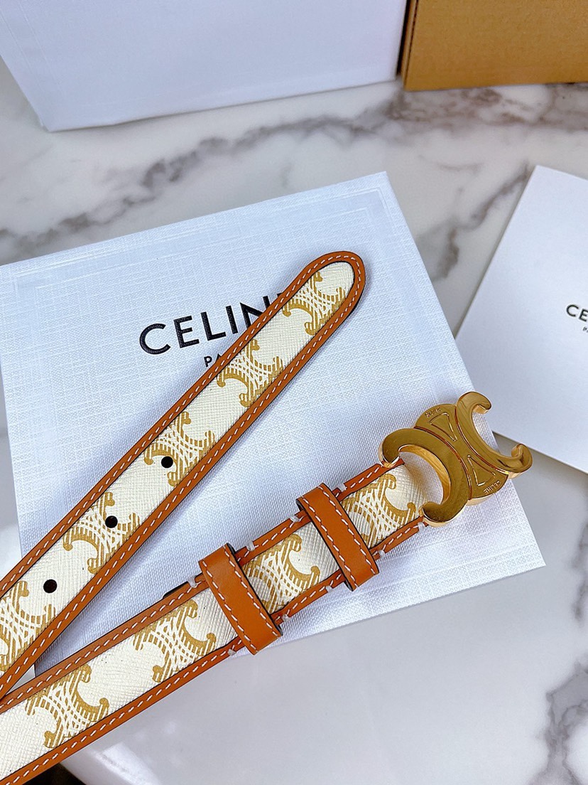 赛琳Celine 凯旋门马蹄扣腰带 全铜五金宽度2.5cm原版印花💓