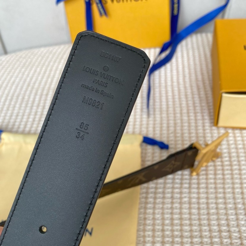 精品本款 Iv ramide 腰带拼合 monogrameclie 帆布和光滑牛皮革，以lramide 