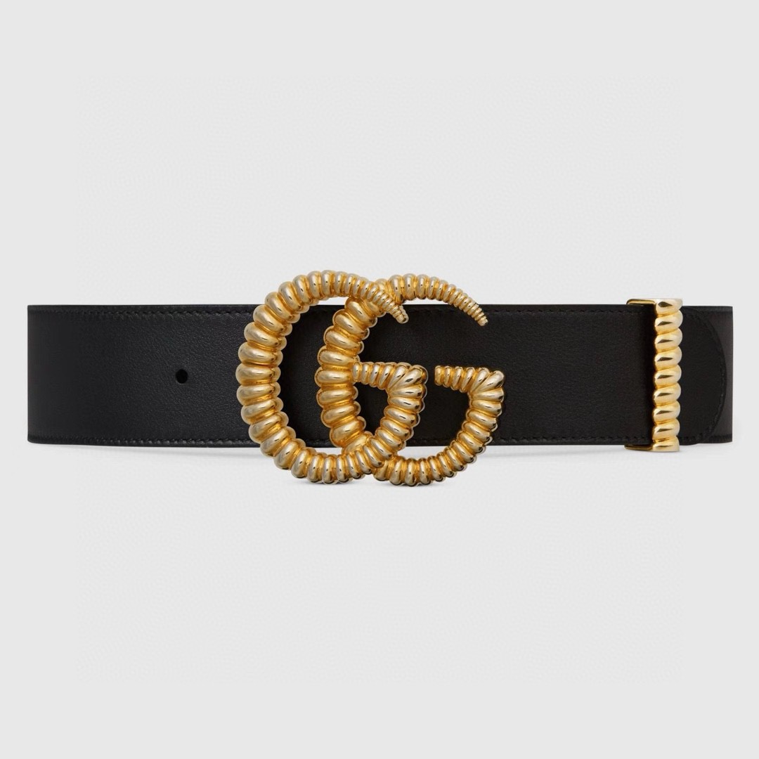 Gucci 专柜新版横标 编码•APOOT 双面进口原厂牛皮材质 宽度4.0cm 新款古铜螺丝双G扣