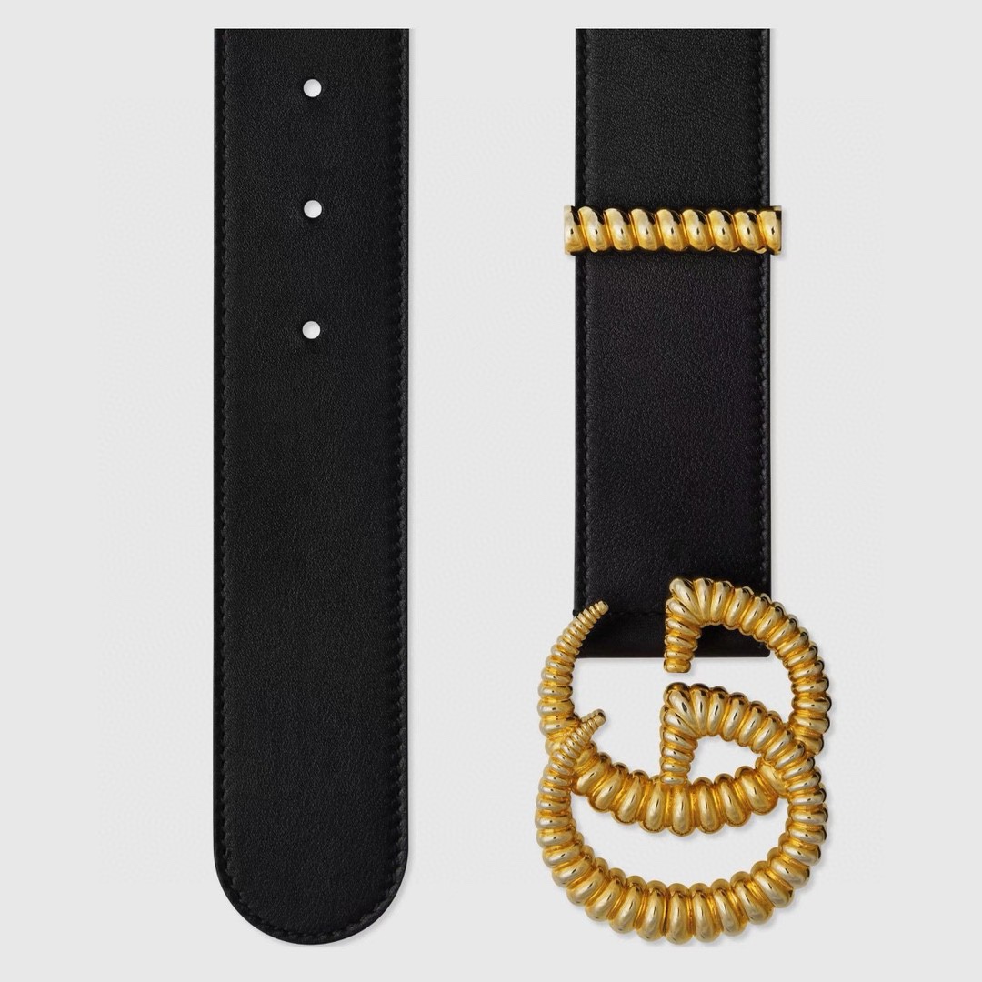 Gucci 专柜新版横标 编码•APOOT 双面进口原厂牛皮材质 宽度4.0cm 新款古铜螺丝双G扣