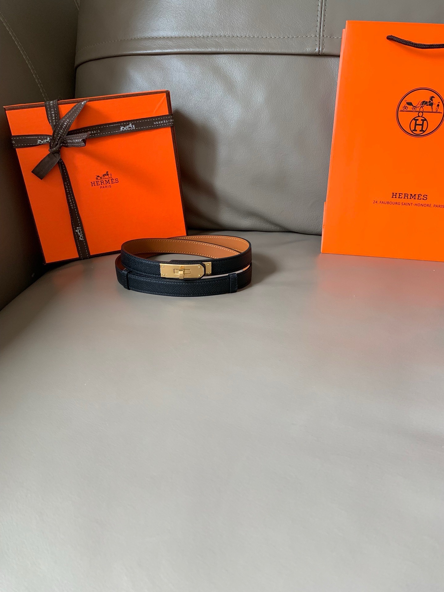 hermes （爱马仕）专柜同款  👸🏻 经典1.8kelly腰带 ePsom小牛皮腰带，搭配镀金kel