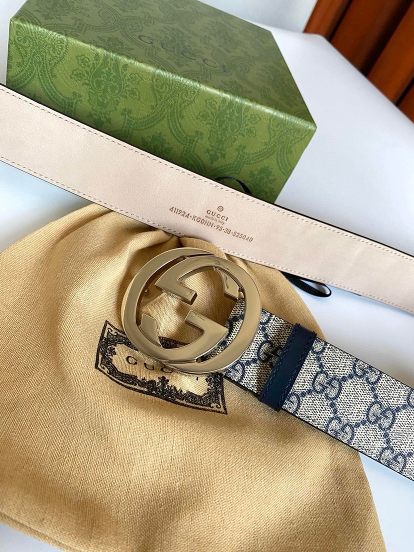 配全套包装原单货Gucci 古琦经典Sueme帆布腰带 原版面料手感凹凸质感十足（非市场普通货） 进口树