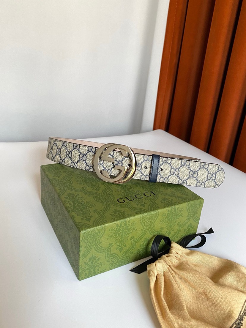 配全套包装原单货Gucci 古琦经典Sueme帆布腰带 原版面料手感凹凸质感十足（非市场普通货） 进口树